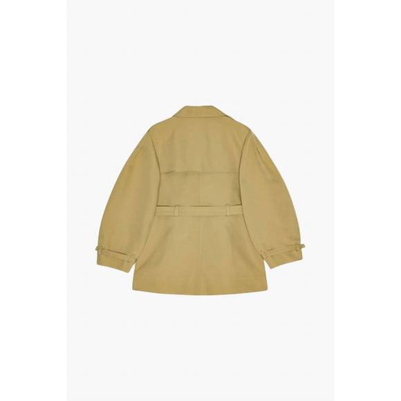 NEW GANNI heavy twill midi trench coat in boa - Picture 7 of 7